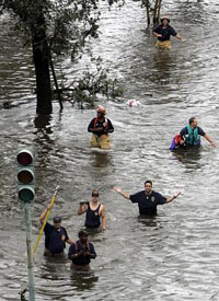 Rescuers at work