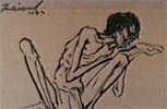 A sketch by Zainul Abedin depicting Bengal Famine 1943